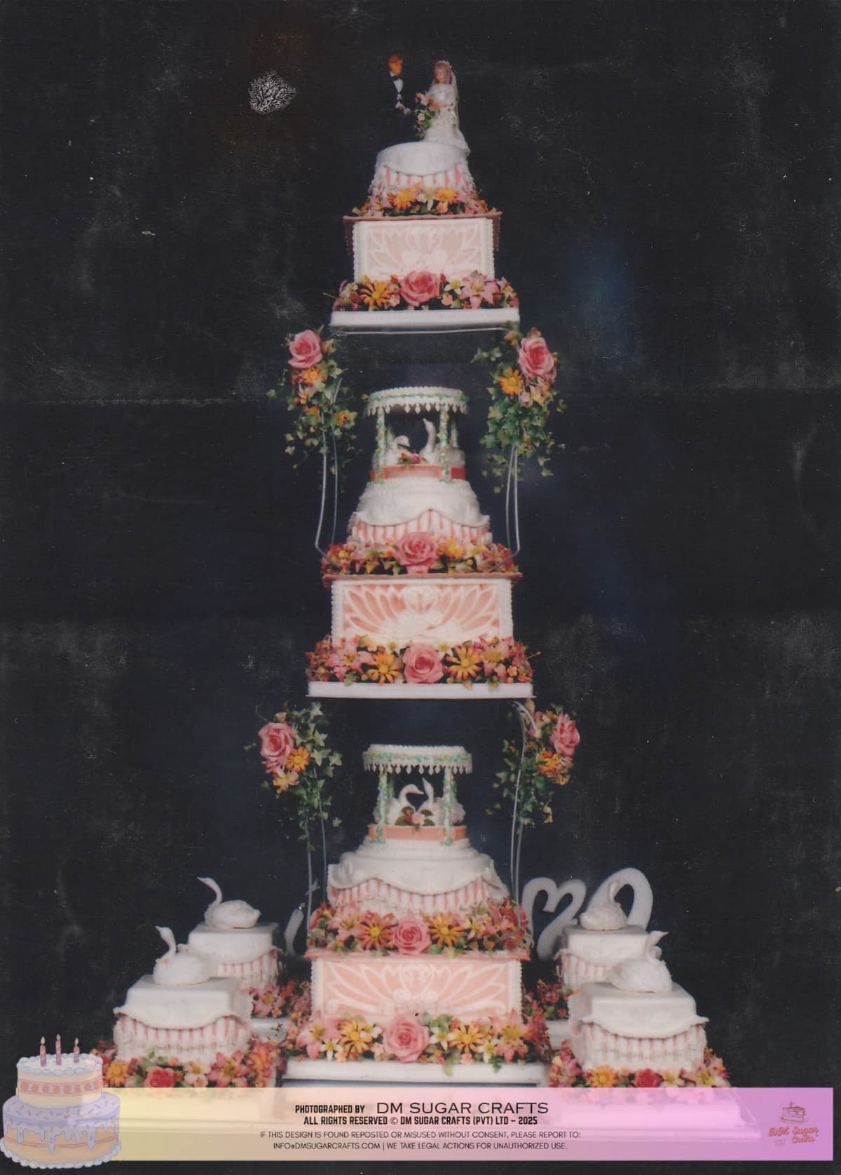 Swan Pavilion Tiered Cake cake