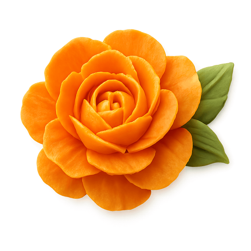 Orange icing flower